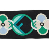 フェンディ ラッピー Fロゴ スカーフ ブラック グリーン シルク レディース FENDI 【中古】